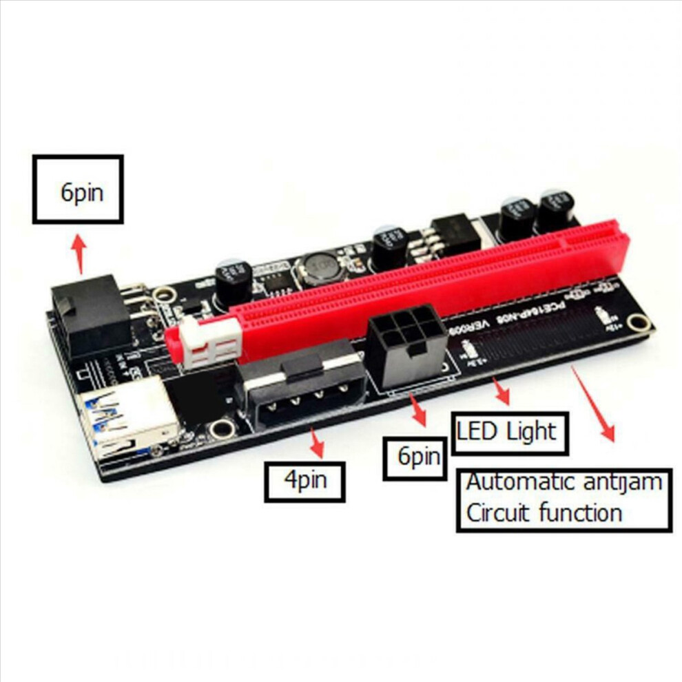 Pci-E Pcie Riser 009 Express 1X To 16X Extender Pci E Adapter Card 4853158830588