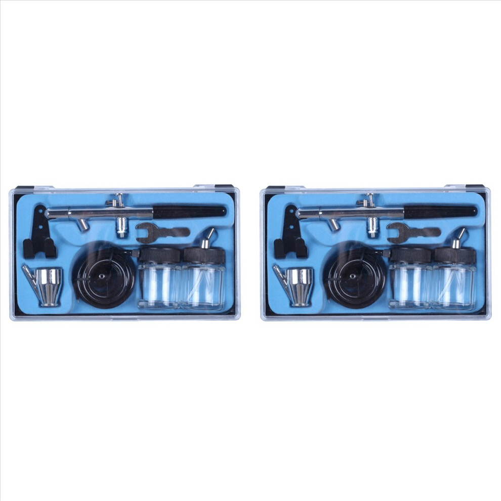 Siphon Feed Dual Action 0.35Mm Airbrush Kit Tool Art Painting 4853158871673