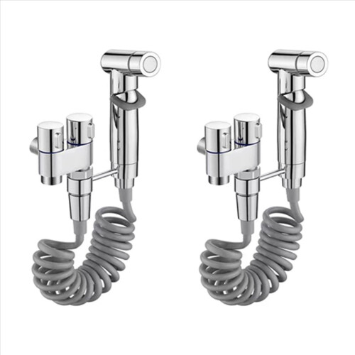 Kit de mini-robinet à double commande 1 entrée 2 sorties pour bidet et douche-C