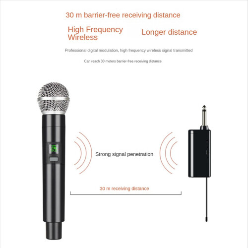 Draadloze microfoon UHF karaoke handheld 1 kanaal lithium batterij 2