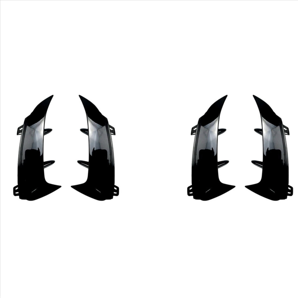 Glossy Bumper Splitter Spoiler Canard Air Vent Trim For A Class Black 4853188021345