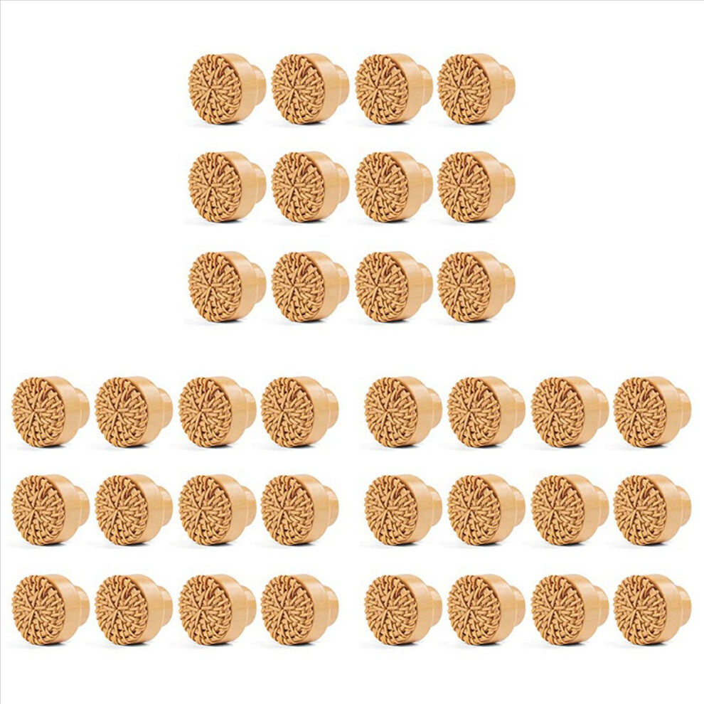 12 Pieces 35Mm Boho Dresser Knobs Rattan Knobs With Screws,Nature 4853158876678
