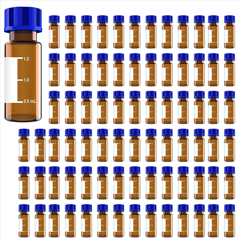 100Pack Vials,2Ml HPLC Vials,with Write-on Spot and Graduations,Amber-image-OPC-PHP9CQG-NEW