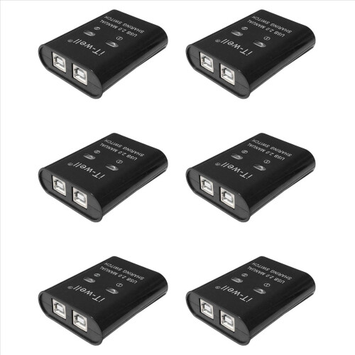 Εκτυπωτής USB 2 σε 1, χειροκίνητος μετατροπέας KVM 2 θυρών, μαύρος