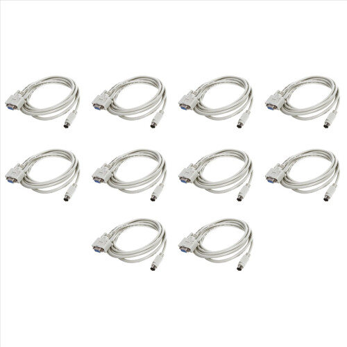 Καλώδιο λήψης DB9P σε 8P Mini Din RS232, λευκό, 8,2 πόδια για PLC -EH