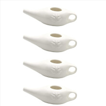 Pote de cerâmica Neti Pot de 250 ml para limpeza nasal, branco
