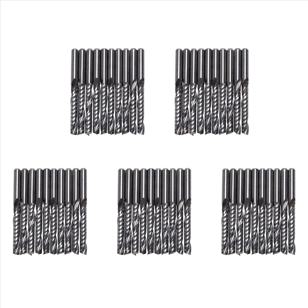 10Pcs Cnc Router Bits 3.175 X 22Mm Single Flute Spiral Carbide 4853188005703