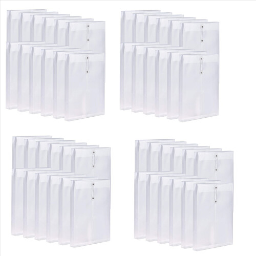 12 Pack Clear Plastic Envelopes Poly Envelopes Expandable Files