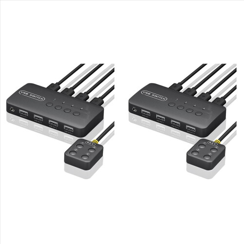 Διακόπτης KVM Διακόπτης USB Προσαρμογέας κοινόχρηστου ελεγκτή 4 είσοδοι 4 έξοδοι