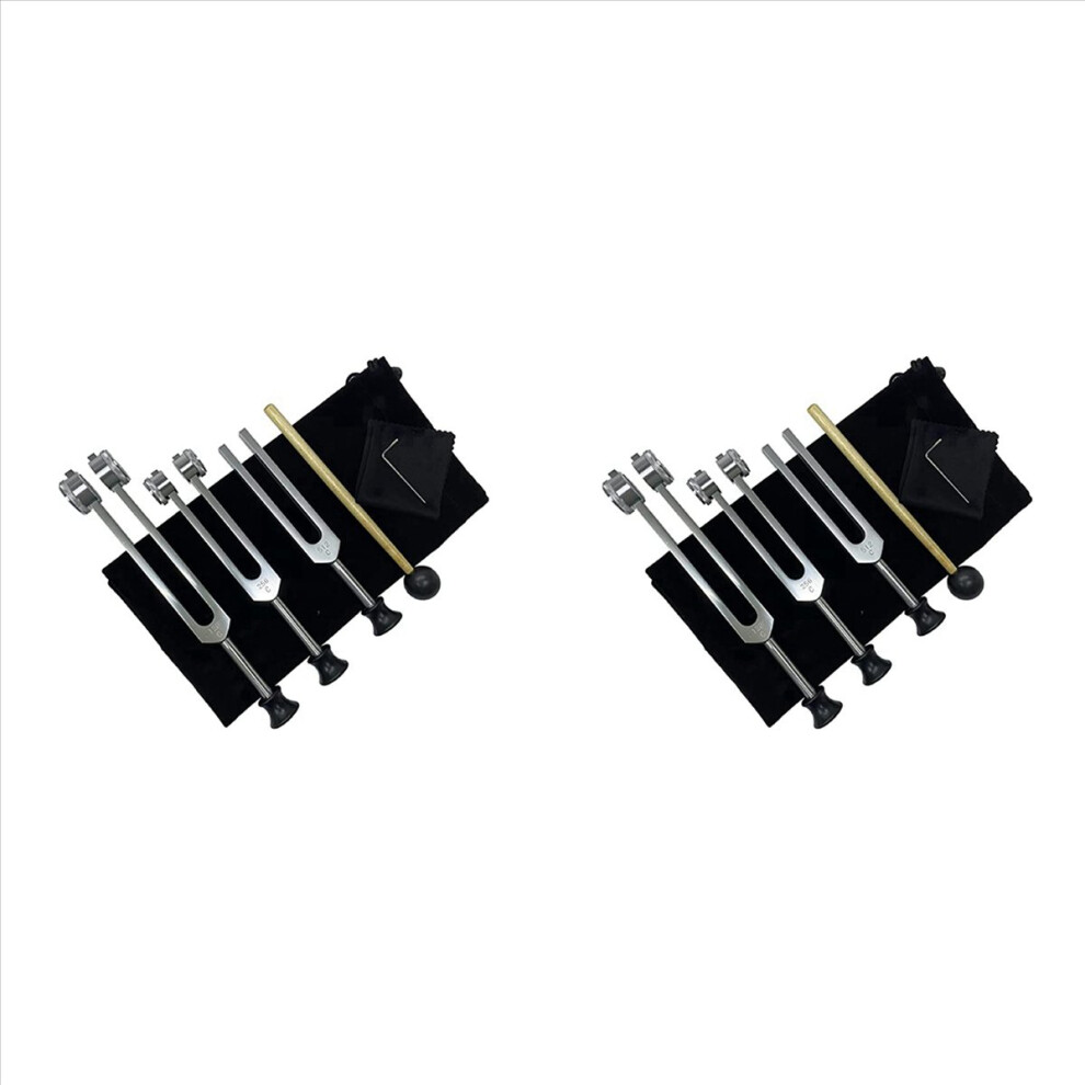 Markenlos Tuning Fork Set (128/256/512Hz) For Therapy With Silicone Hammer, Etc