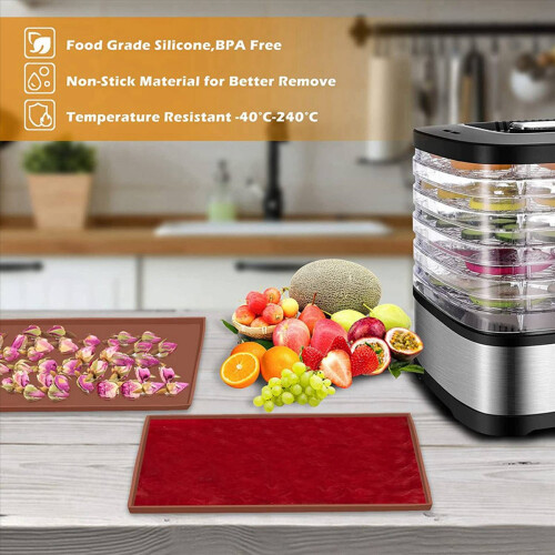 Φύλλα αφυγραντήρα σιλικόνης με άκρη, δίσκοι από δέρμα φρούτων 2