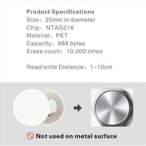 100Pcs NFC Ntag216 Sticker Ntag216 NFC Tags 2
