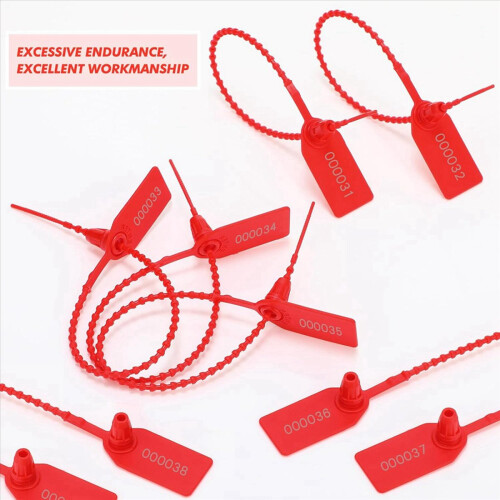 300 Pcs Plastic Tamper Seals, Numbered Zip Ties Security Tags 250mm 1