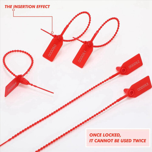300 Pcs Plastic Tamper Seals, Numbered Zip Ties Security Tags 250mm 2