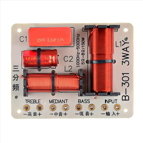 2Pcs 150W 3Way Audio Speaker Crossover Treble+Midrange+Bass Crossover 1