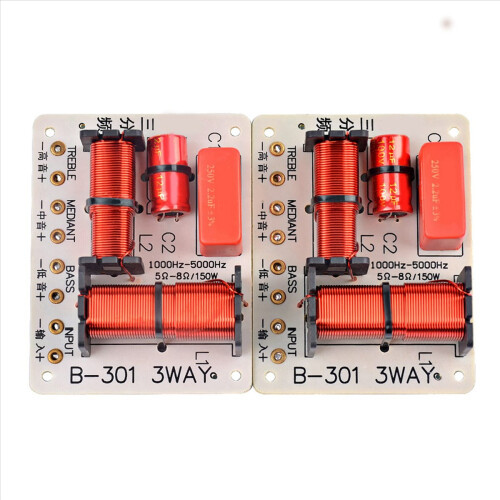 2Pcs 150W 3Way Audio Speaker Crossover Treble+Midrange+Bass Crossover 2