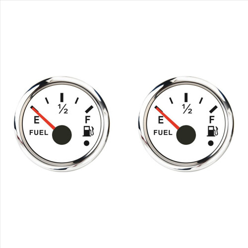 Δείκτης Στάθμης Καυσίμου 52mm 0-190Ohm Με δυνατότητα εναλλαγής 240-33Ohm με Συναγερμό Λευκό