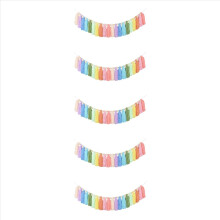 37Inch Rainbow Tassel Garland with Wood Bead for Bedroom Party Decor