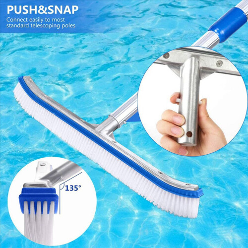 Cabeça de escova de reposição para poste de limpeza de piscina de 18 polegadas, azul 2