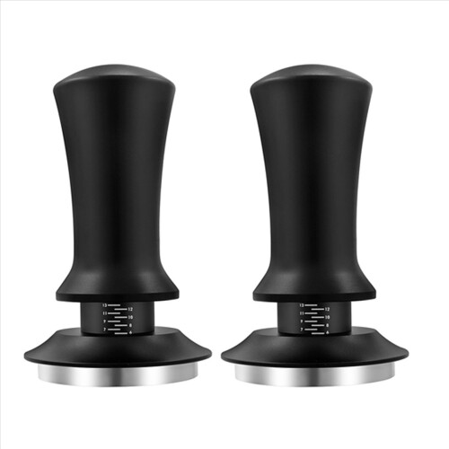 Kaffeestampfer, einstellbare Tiefe, Schwarz, 58 mm