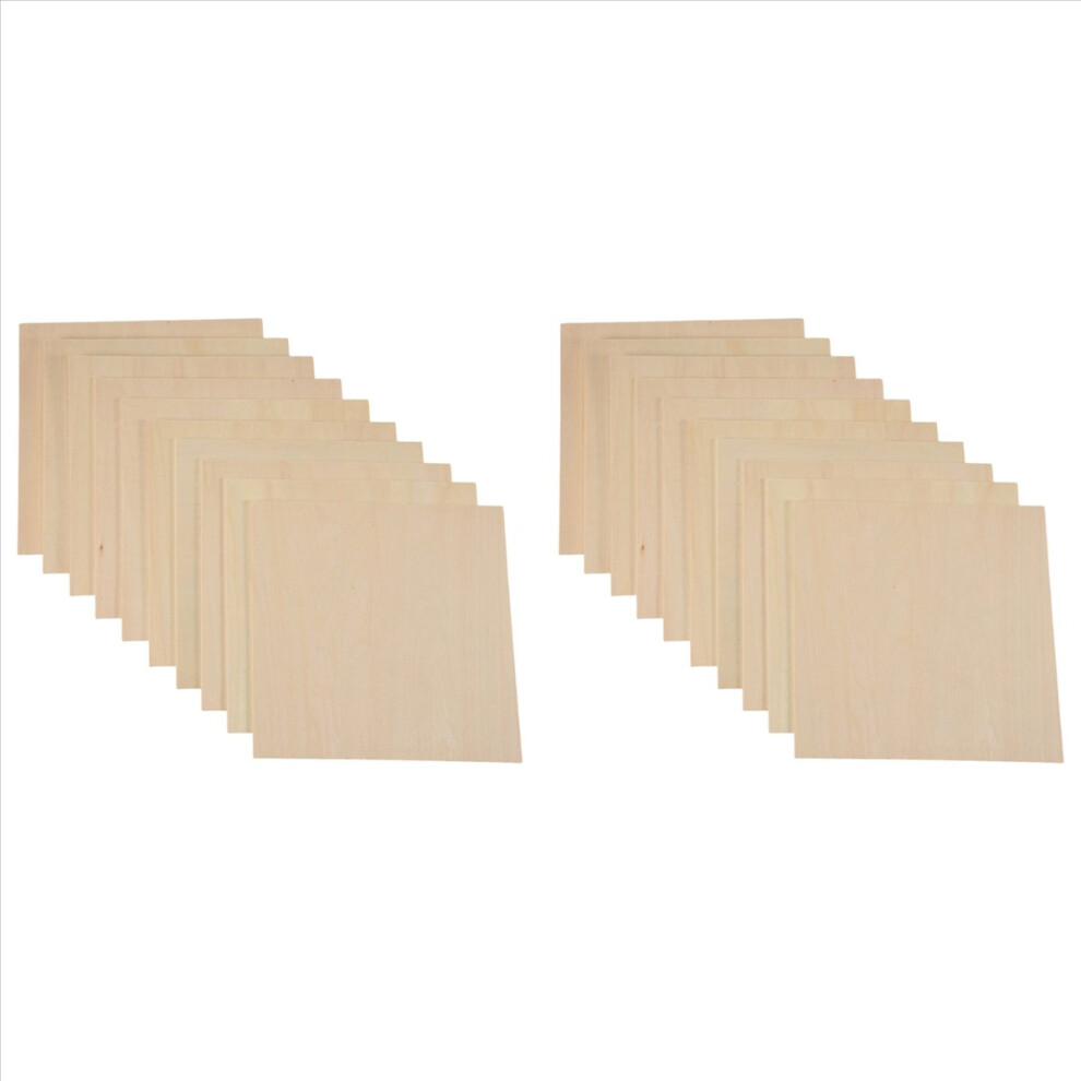 10 stuks 20x20x0,2 cm onafgewerkte houten planken, rechthoekig, blank hout