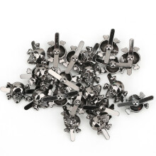 20pcs Punk Skull Rivet Studs for Leather Crafts, Ruthenium 13x15mm