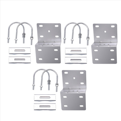 Antenna Pole Mount Bracket with Double U-Bolts Clamp V Jaw Bracket