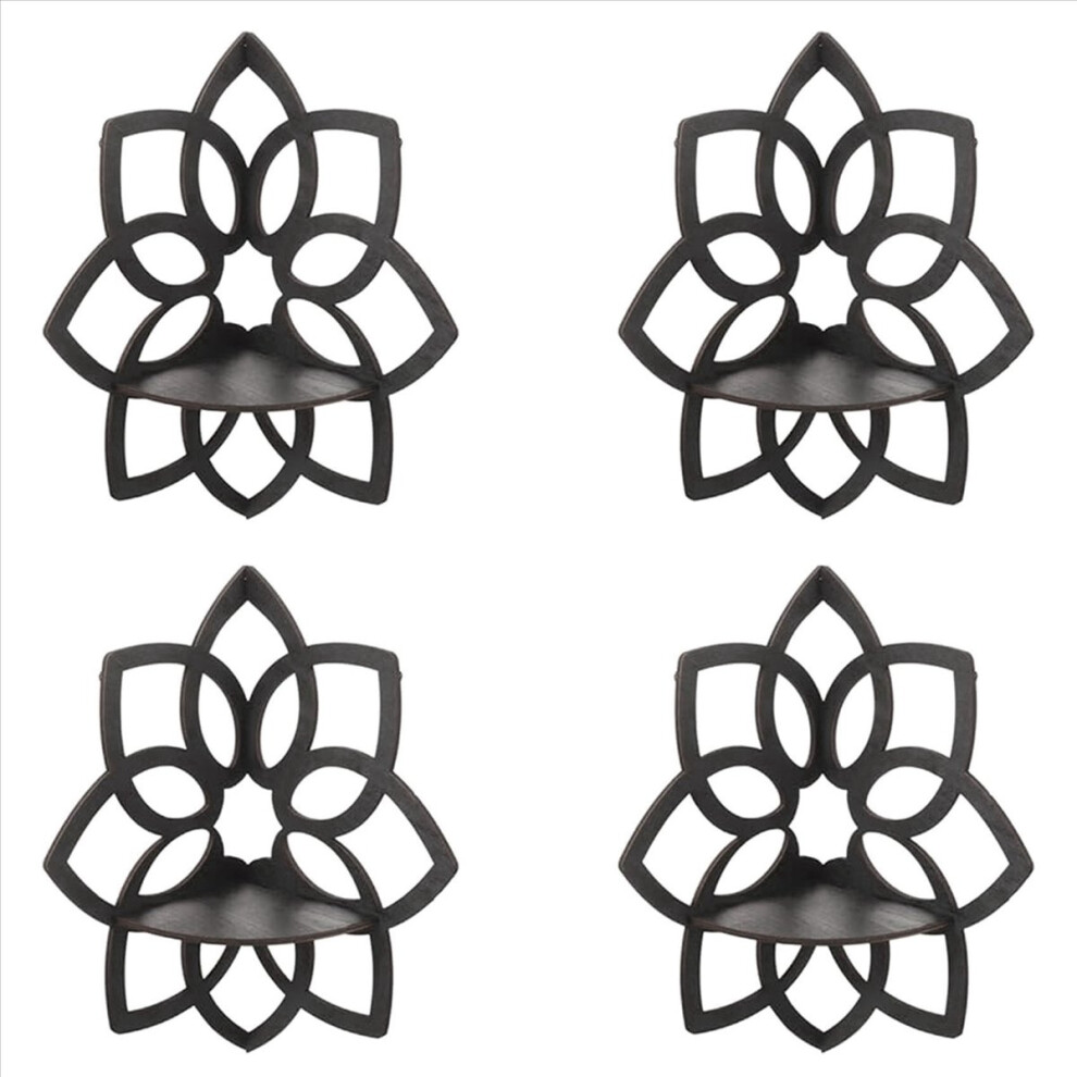 Wooden Flowers Wall Corner Shelves Floating Shelves Display Shelf 4853188017812