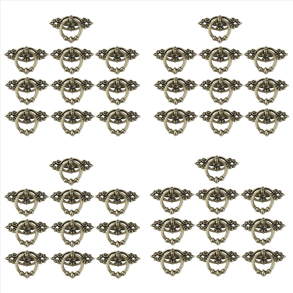 10Pcs Kitchen Cabinet Dresser Door Drawer Ring Pull (Antique Brass) 4853188056323
