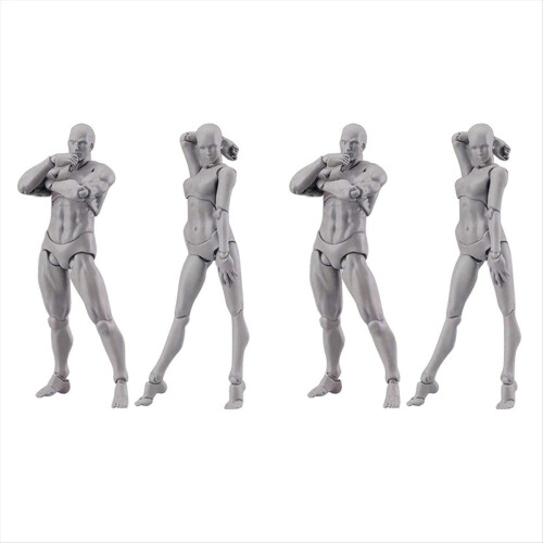 Artists Manikin Jointed Drawing Figures Set (Grijs)