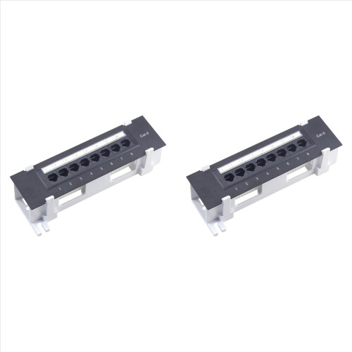 8Port Patch Panel for Cat. 6 Versatile Data Center Plastic Wall Mount