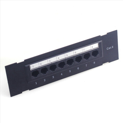 8Port Patch Panel for Cat. 6 Versatile Data Center Plastic Wall Mount 1