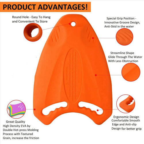 Πορτοκαλί πλάκα προπόνησης EVA Back Float Kickboard για ενήλικες και παιδιά 1