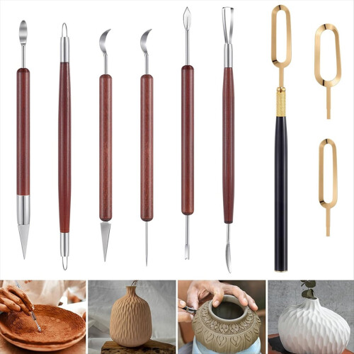 7 Pcs Pottery Clay Sculpting Tools Set with Fluting Blade Set 1