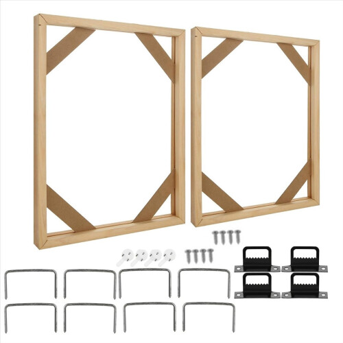 2 Set DIY Solid Wood Canvas Frame Kit, 16X20Inch for Oil Paintings