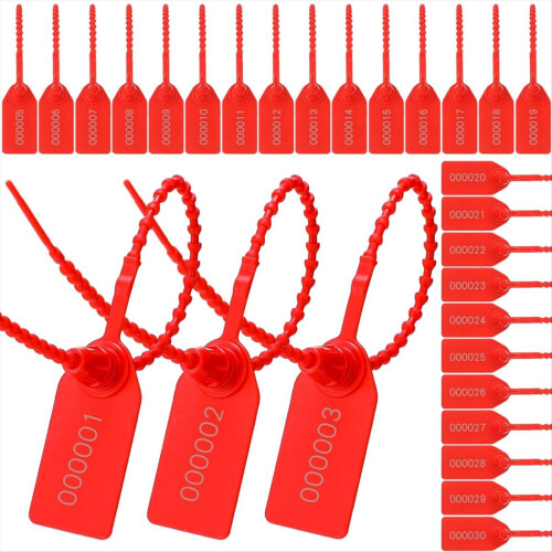 300 Pcs Plastic Tamper Seals, Numbered Zip Ties Security Tags 250mm