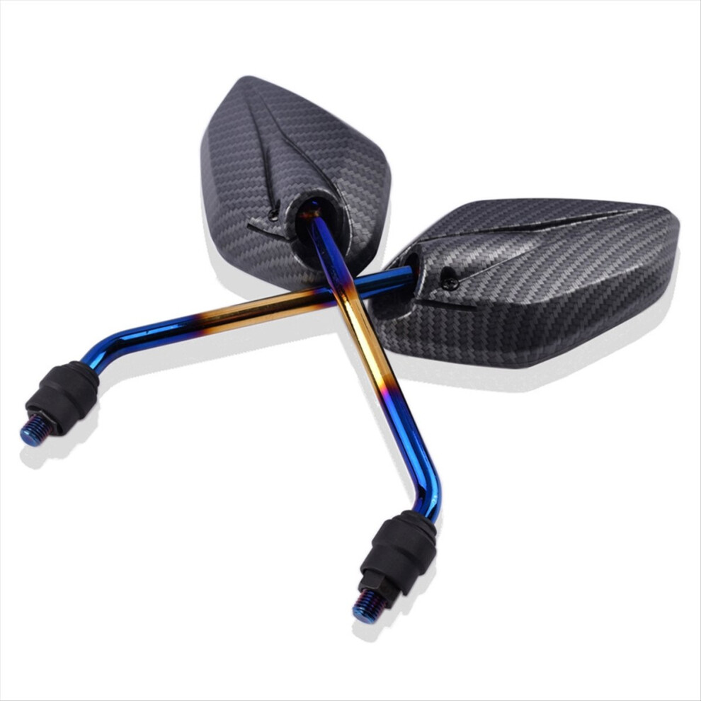 Motorcycle 7/8 Inch 10Mm Handlebar Rearview Mirror Carbon Fiber Light 4852331010373