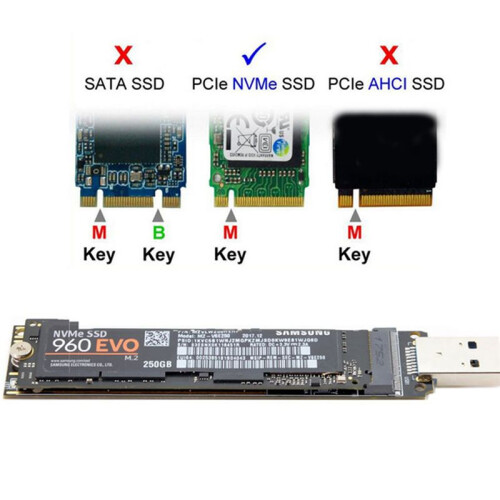 NVME USB-sovitin M.2 NVME SSD - USB 3.1 -sovitin 10 Gbps USB 3.1 Gen 2