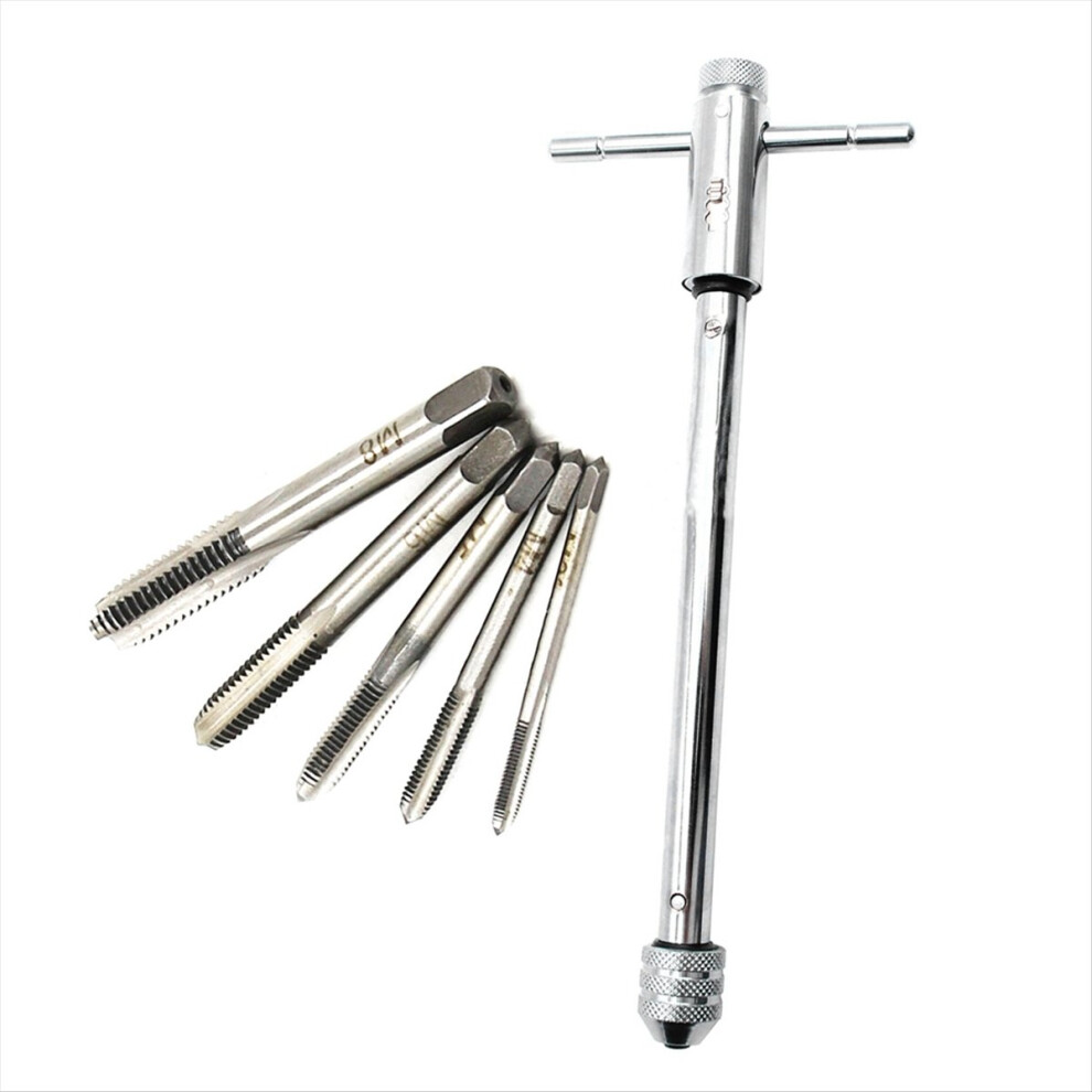 Long Adjustable T-Handle Ratchet Wrench With 5 M3-M8 3Mm-8Mm Thread 4854155050658