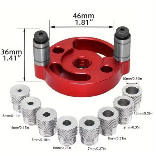 Self-Centering Dowel Jig, Handheld Drill Guide for Straight Holes 1