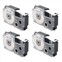 4er-Pack 12 mm schwarzes auf weißes Etikettenband