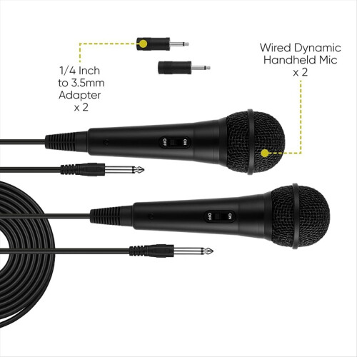 2-pack bedrade microfoon voor zingen, dynamische cardioïde microfoons 2