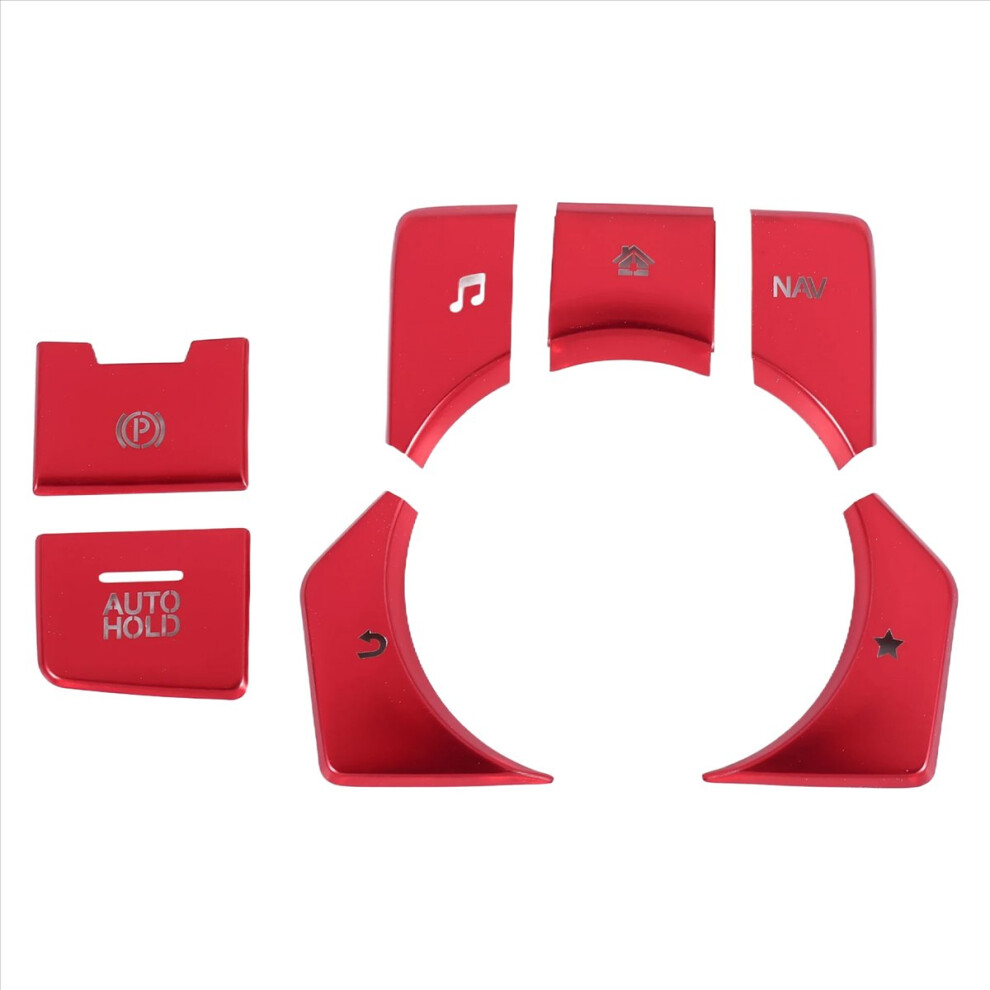 7Pcs Electronic Handbrake Multimedia Button Cover Trim For Red 4854155052713
