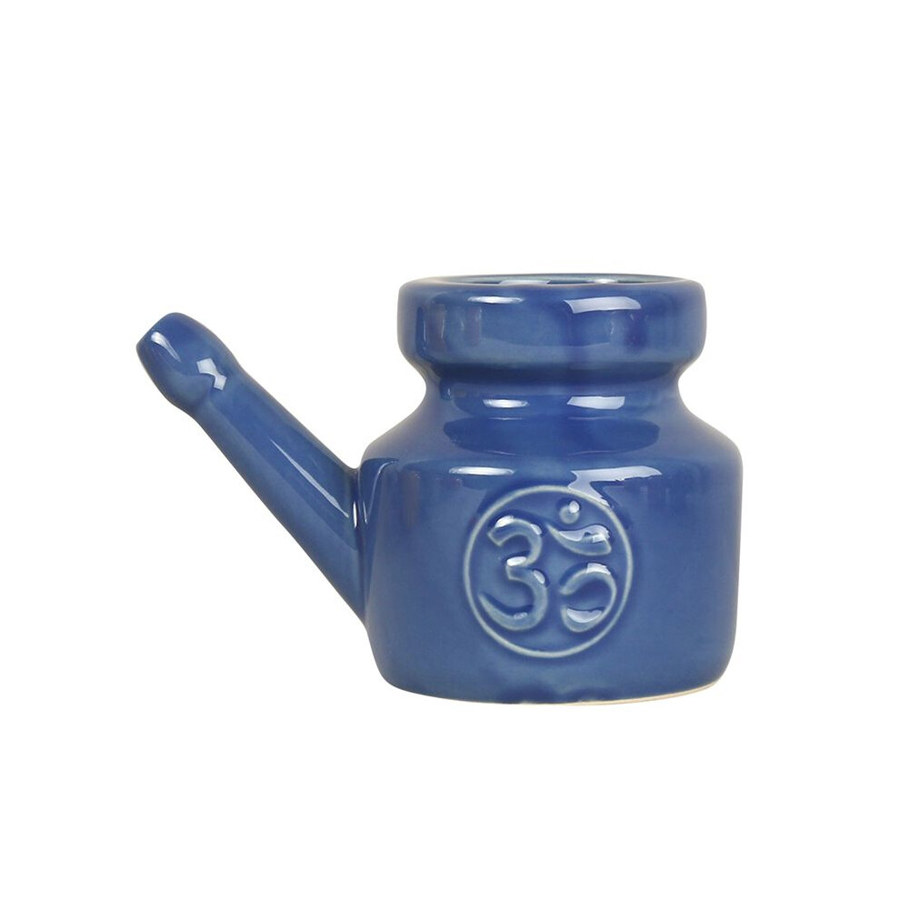 Markenlos 350Ml Ceramic Neti Pot Nose Cleaning Pot,Blue