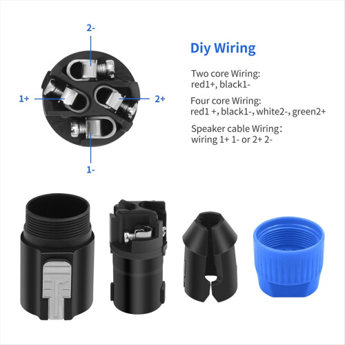 4Pin NL4FC Speaker Connector Ohm Plug Speaker Audio Cable Adapter,A 2