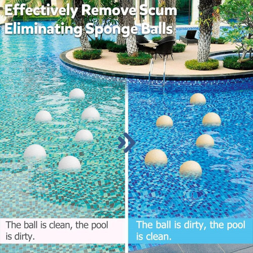 Lot de 8 boules anti-écume pour spas, jacuzzis, piscines 2