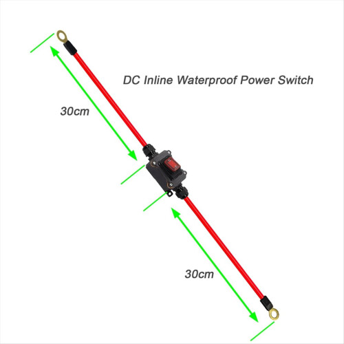 DC12V Inline Wire Switch DC12-24V DPST Dual Side Wiring Switch 25A 1