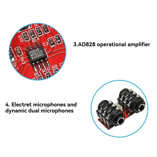 Placa amplificadora de microfone digital DC 7V 24V PT2399 Placa de karaokê 2