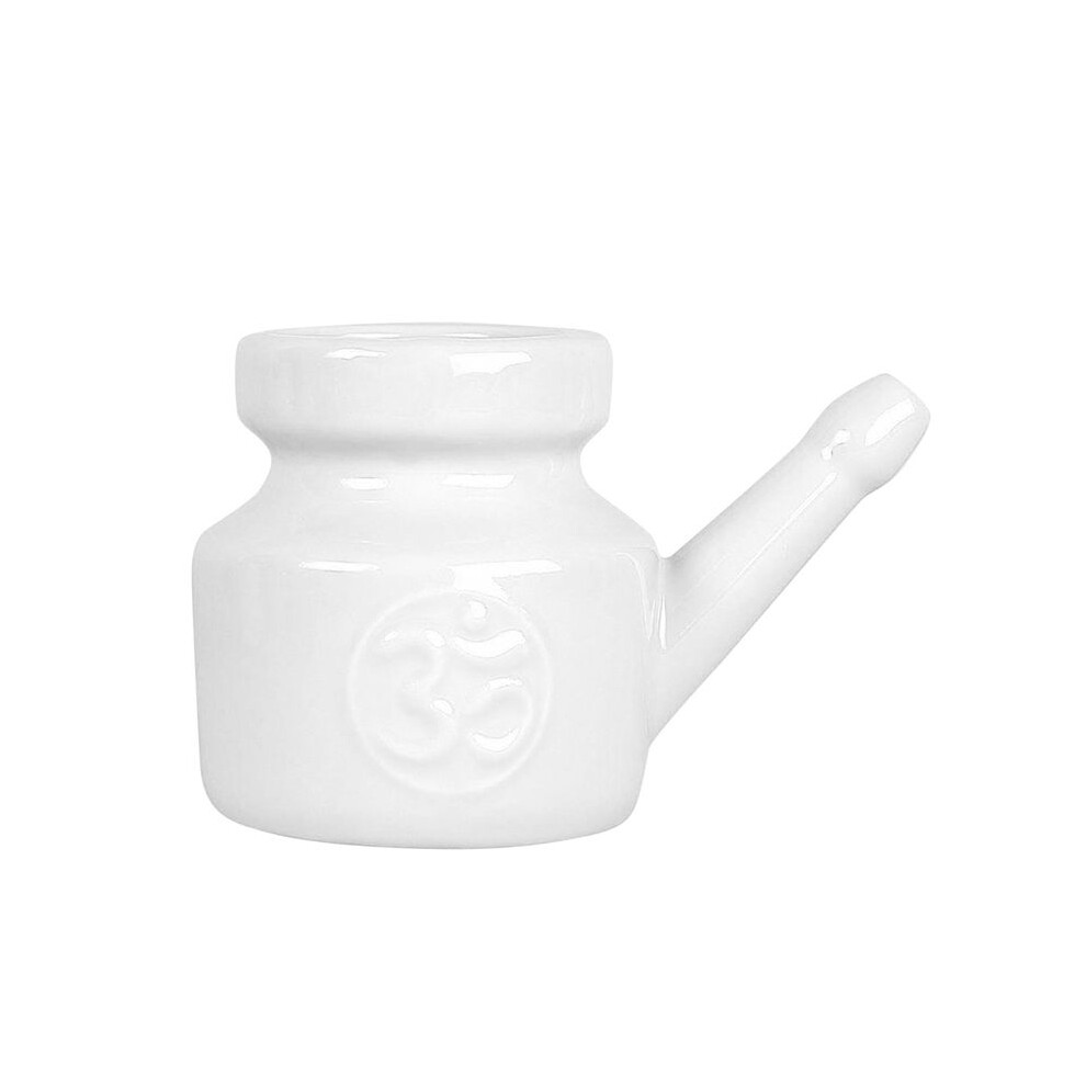 Markenlos 350Ml Ceramic Neti Pot Nose Cleaning Pot,White