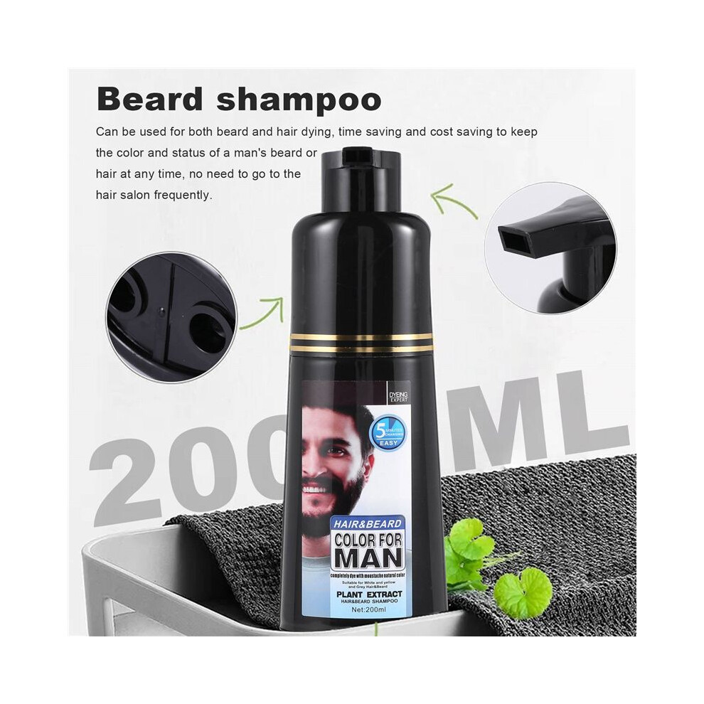 Markenlos Permanent Beard Dye Shampoo For Men Beard Dying Removal Hair 200Ml